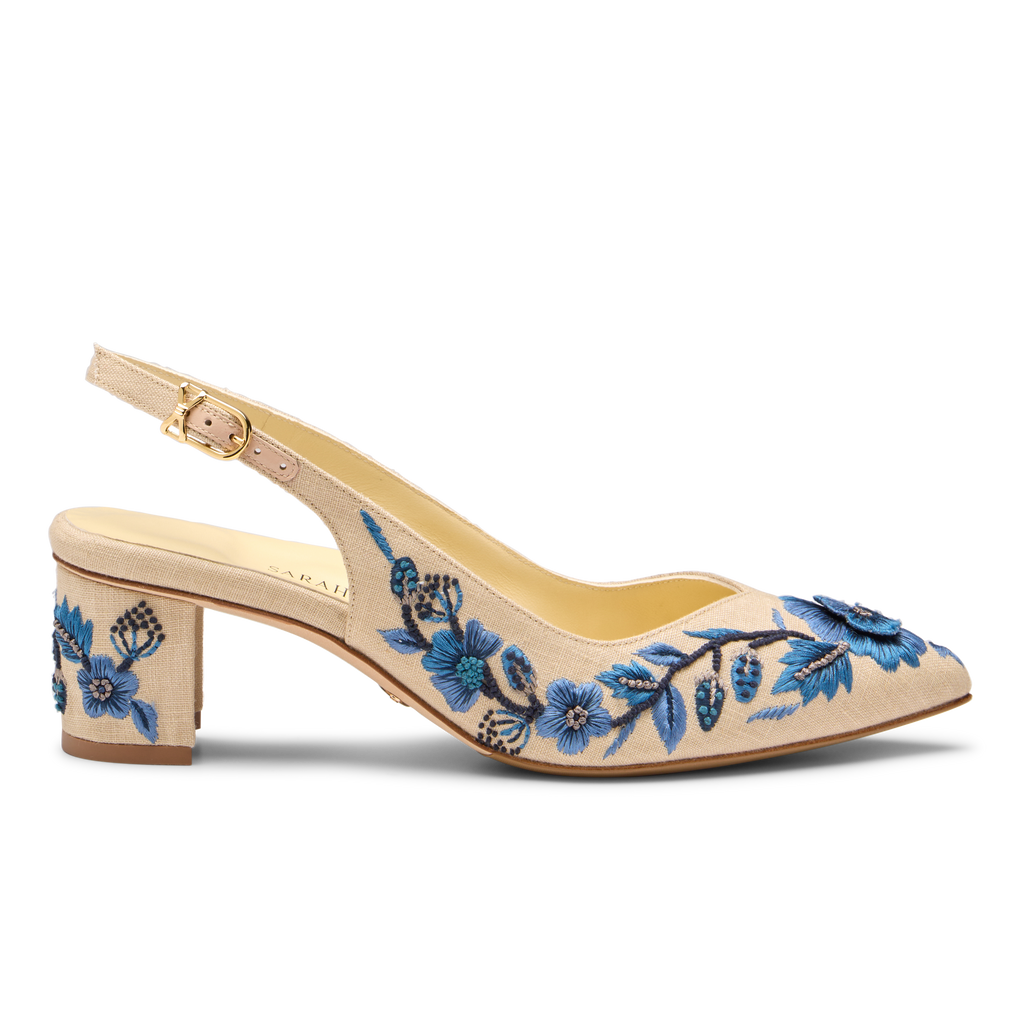 Perfect Emma Sling 50 in Navy Floral Linen