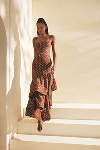 Priya Skirt in Dots Khaki