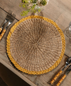 Braided Abaca Placemat in Natural & Straw