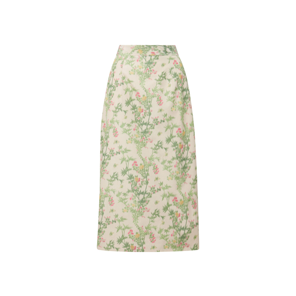 MAE x Scalamandré Sienna Skirt in Jardin De Chine