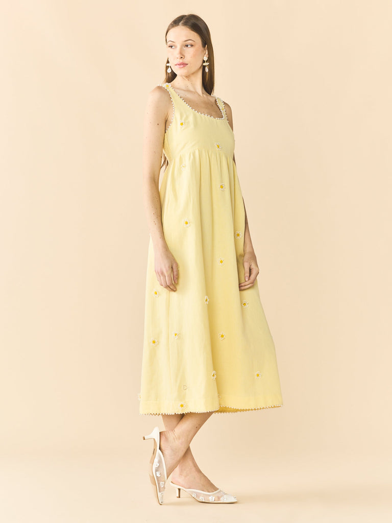 Emily Dress in Soft Butter Yellow