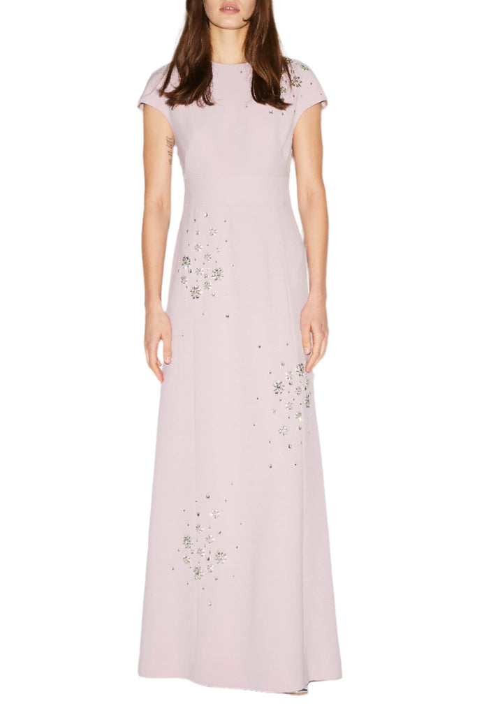 Tyra Gown Lilac Pink Embellished Crepe