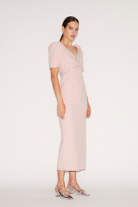 Myrna Dress Pink Embellished Crepe