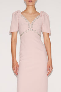 Myrna Dress Pink Embellished Crepe