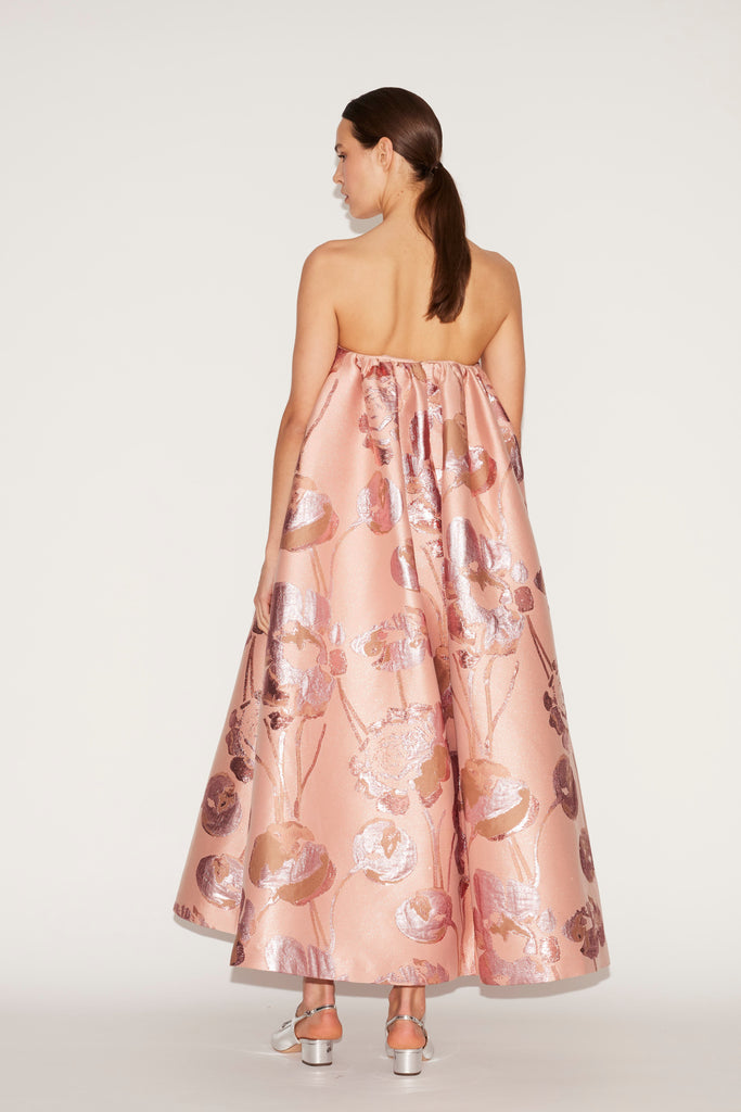 Cheryl Midi Dress Pink Jacquard