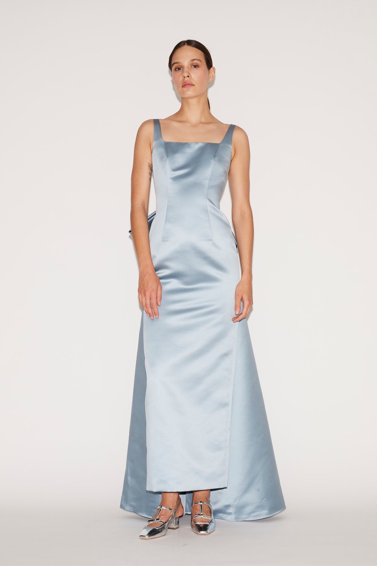 Shannon Gown Pale Blue Duchesse Satin