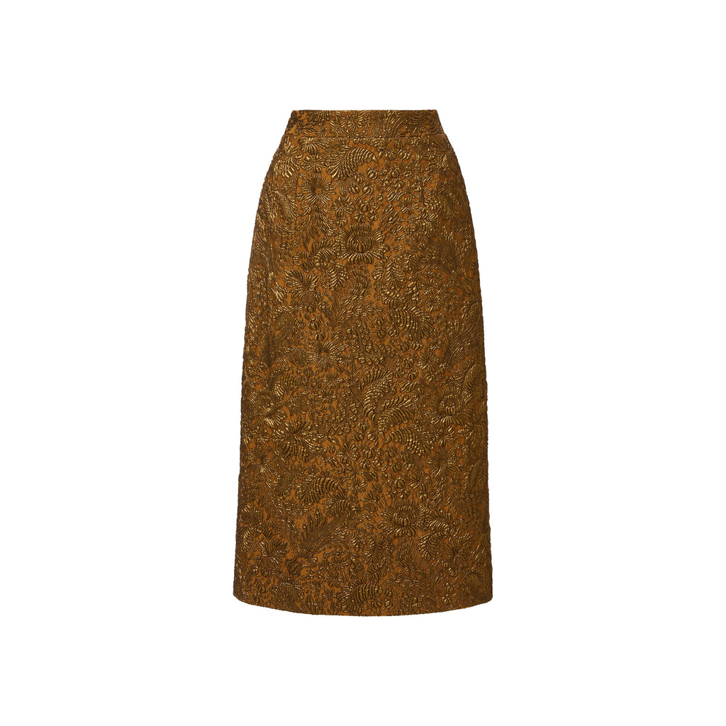 Sienna Skirt in Bronze Brocade