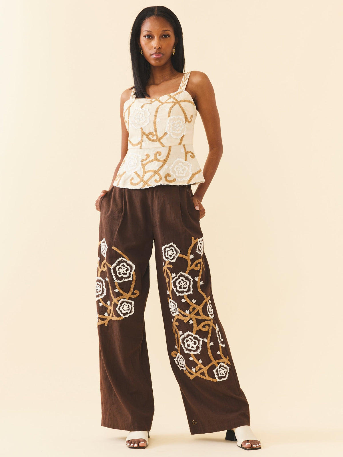 Miranda Top in Khaki Garden