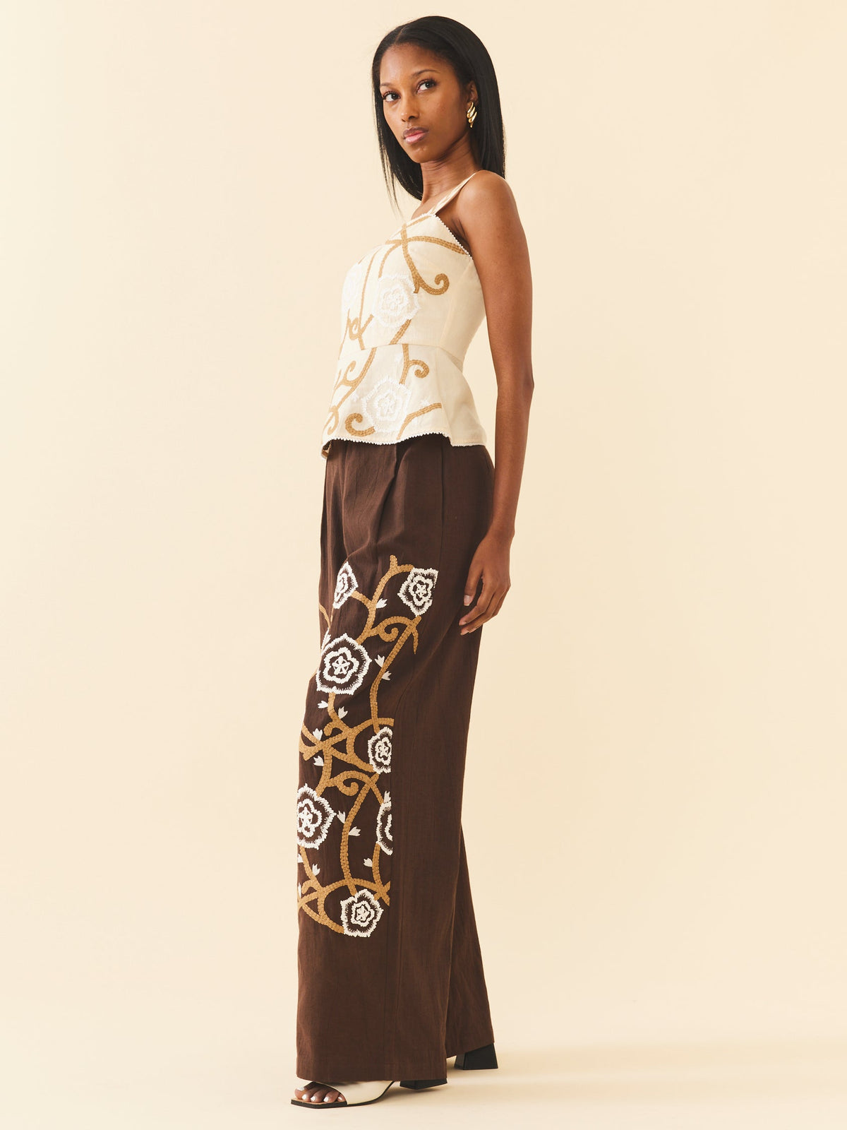 Miranda Top in Khaki Garden