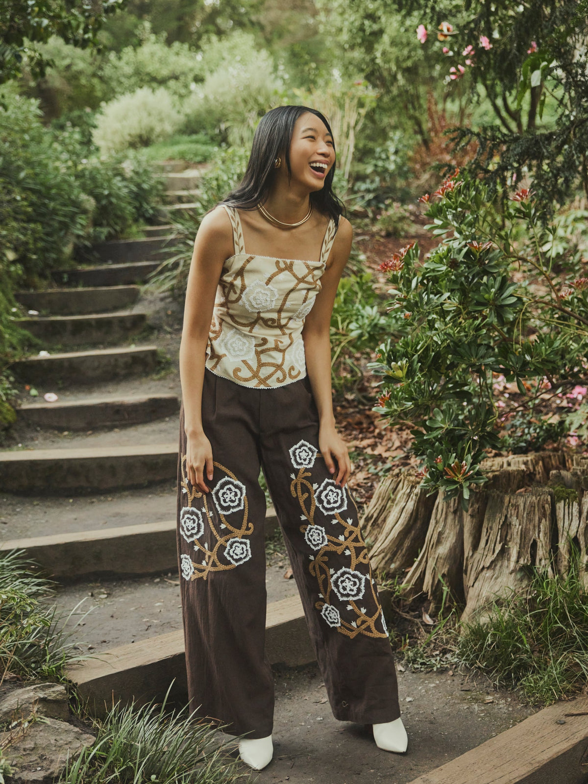 Miranda Top in Khaki Garden