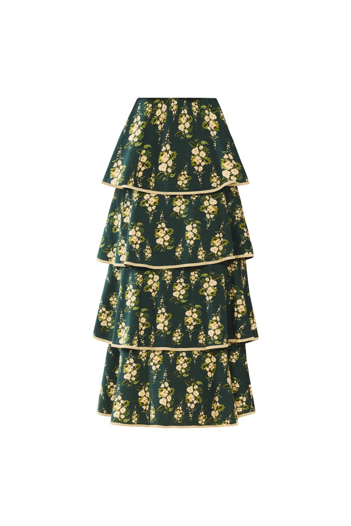 EDDY x Mckenzie Depinto Kenz Skirt in Deep Green & Floral