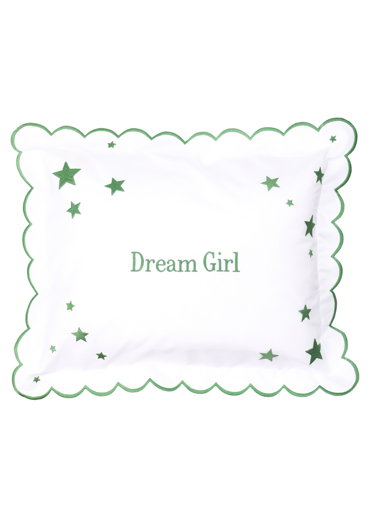 Dream Girl Stars Mini Pillow in Grasshopper