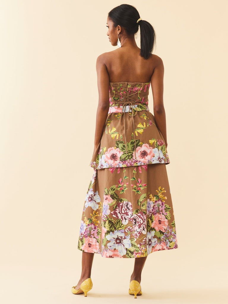 Daisy Dress in Caramel Victorian Floral