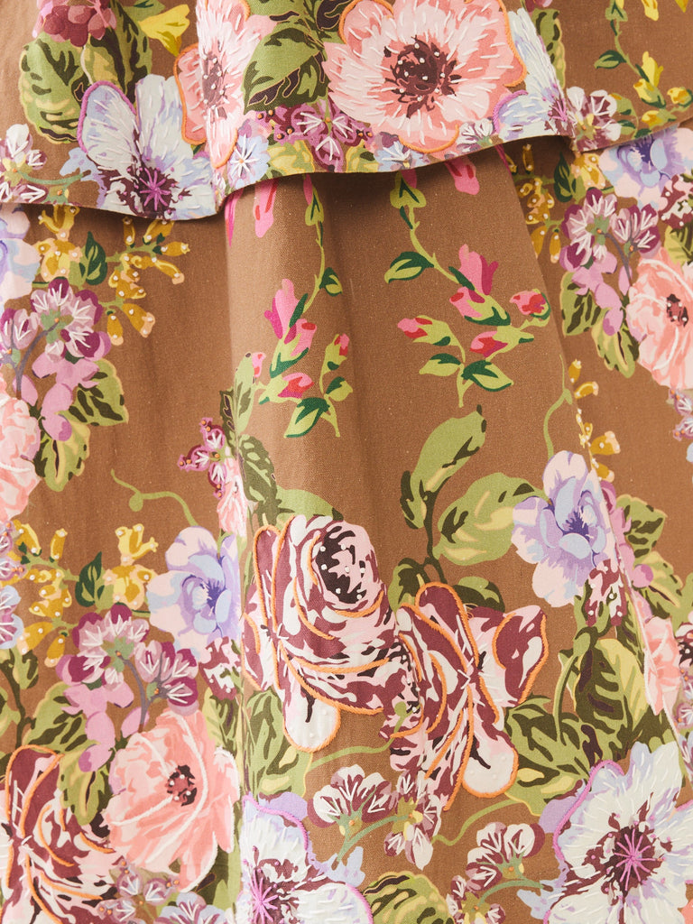 Daisy Dress in Caramel Victorian Floral
