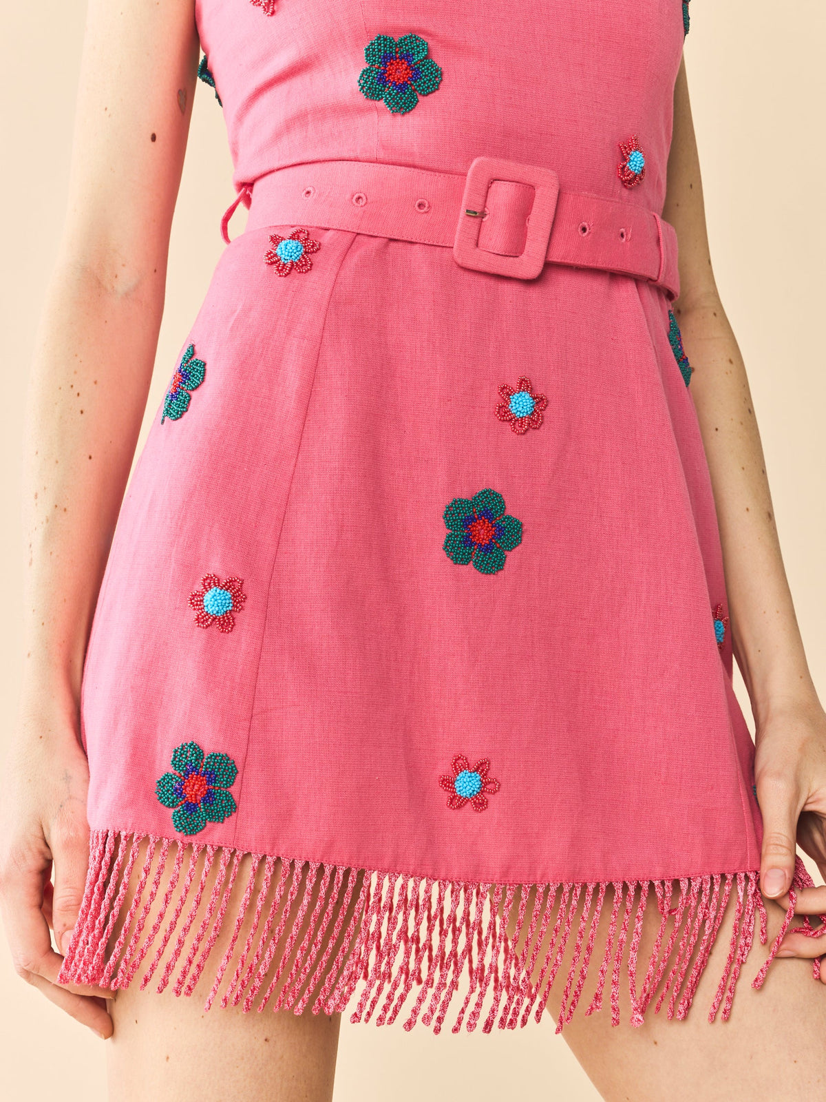 Sarah Bird Mini Dress in Pink Party