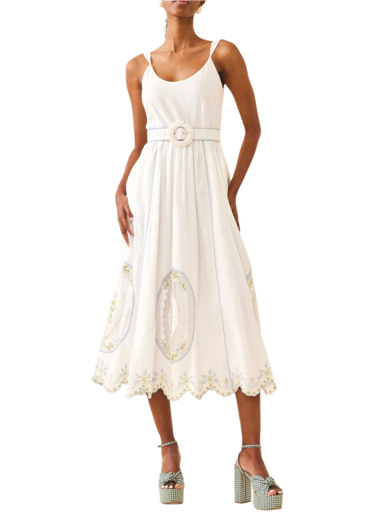 Katherine Dress in White Whimsy