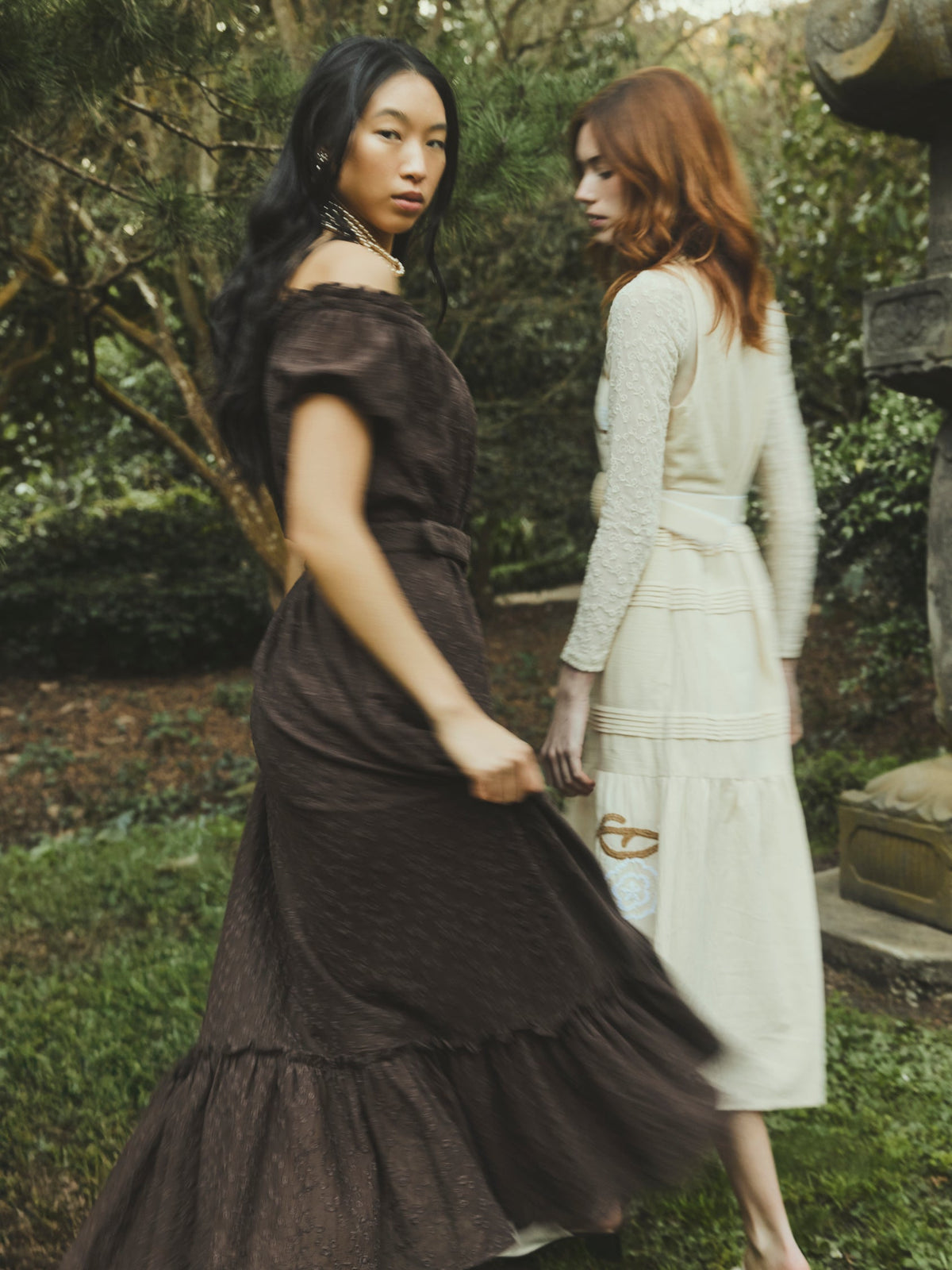 Sophia Dress in Khaki Garden