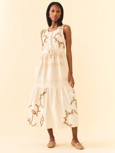 Sophia Dress in Khaki Garden