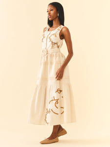Sophia Dress in Khaki Garden