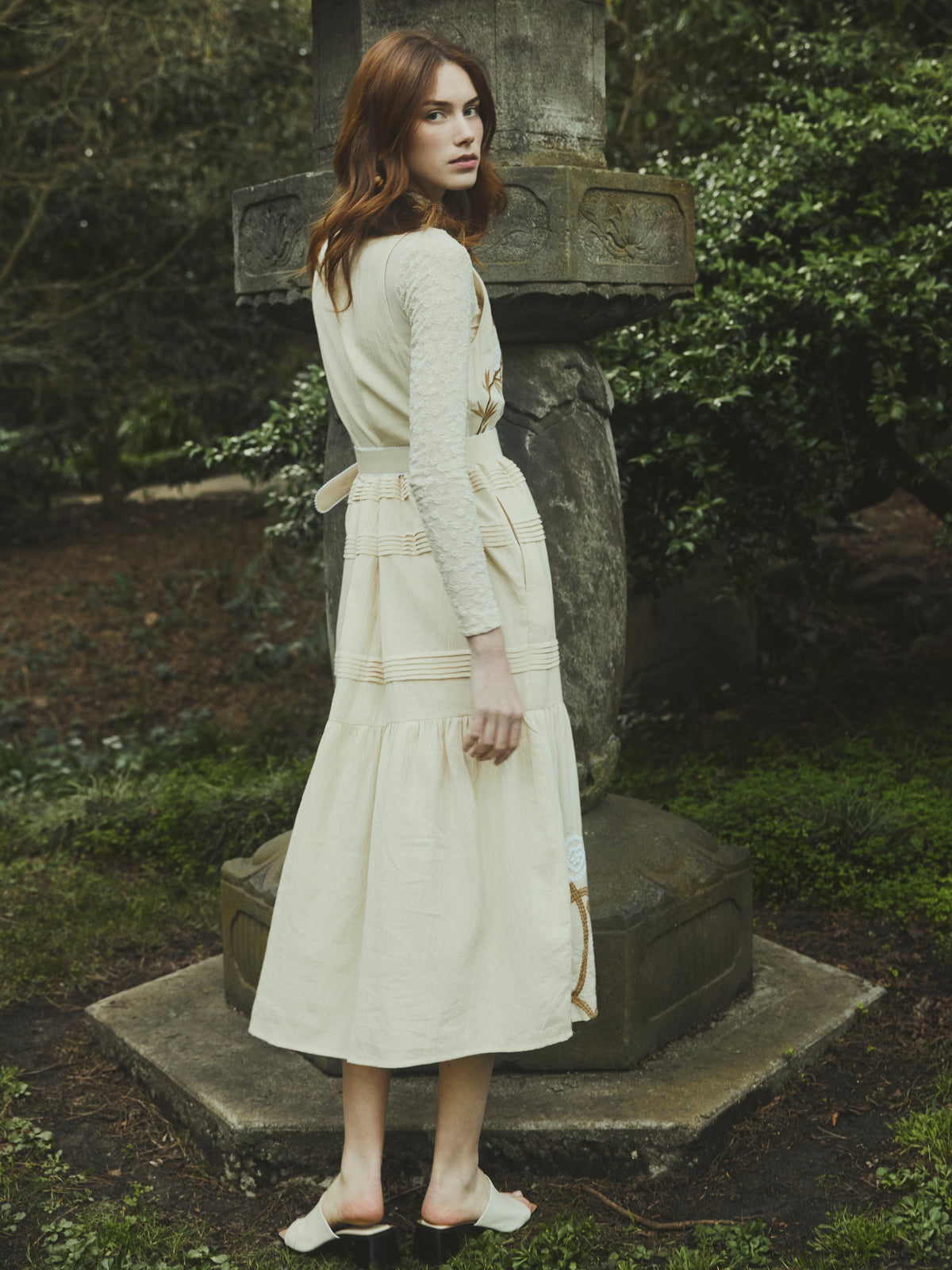 Sophia Dress in Khaki Garden
