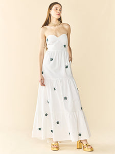 Days Gown in White with Painted Beads