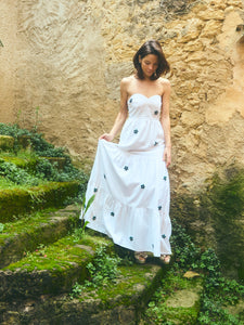 Days Gown in White with Painted Beads