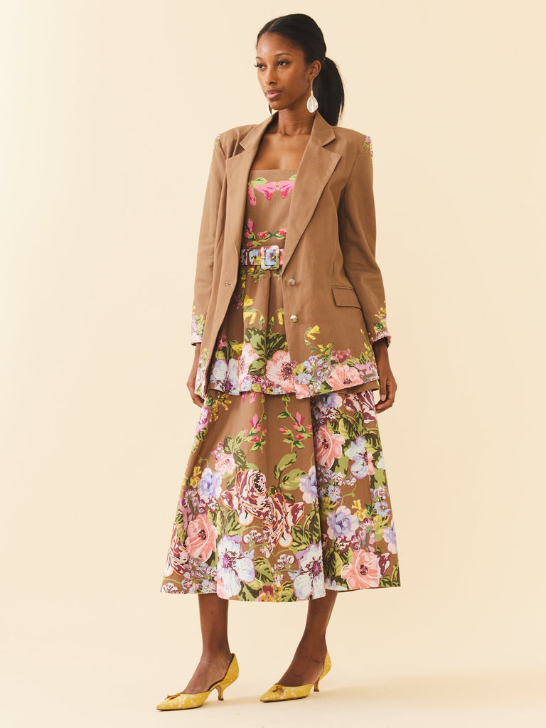 Sloan Blazer in Caramel Victorian Floral