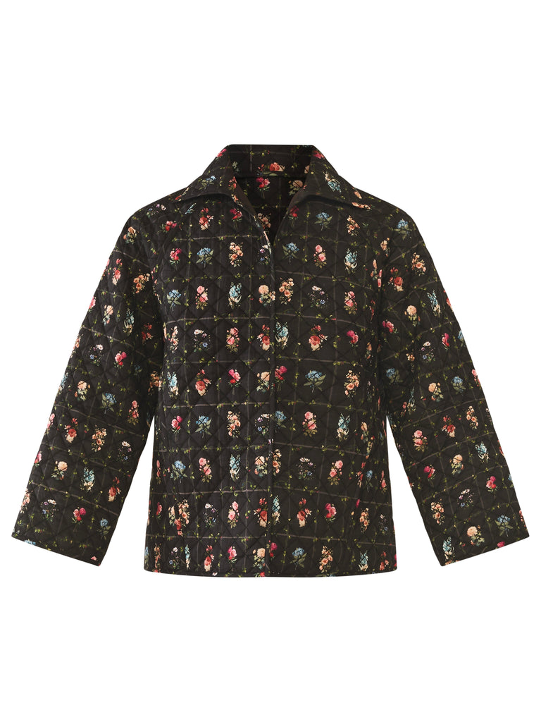 Flora Quilted Jacket in Florence Black Floral