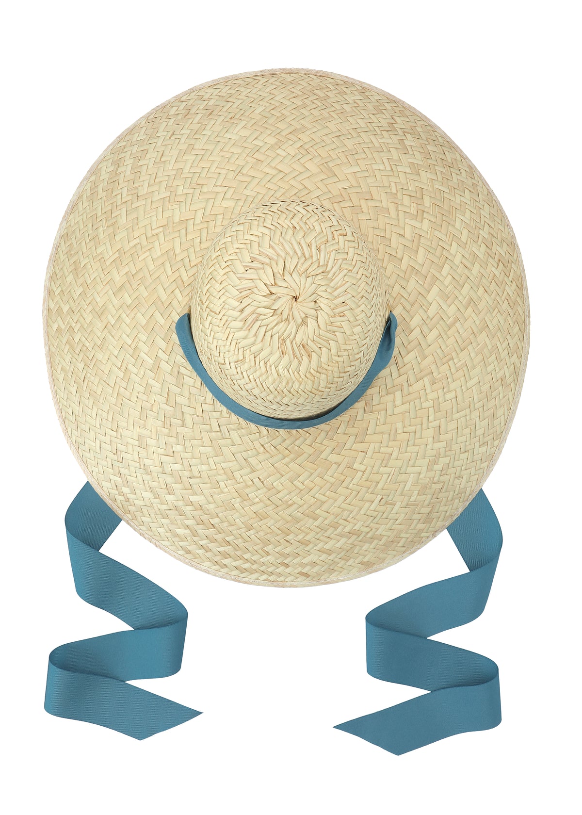 Daisy Sun Hat With French Blue Grosgrain Ribbon