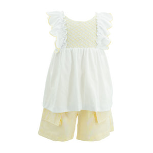 Annie Girl Set in Yellow Stripes