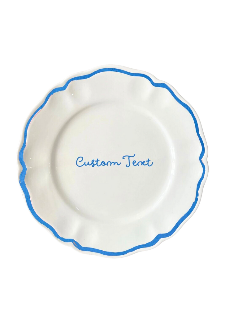 Personalized Quote Dinner and Dessert Scalloped Plate, Set of 12