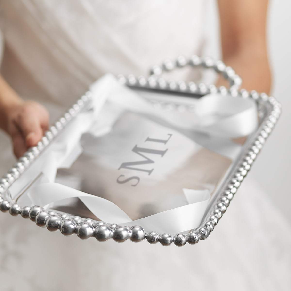 Pearled Medium Service Tray-Serving Trays and More-|-Mariposa