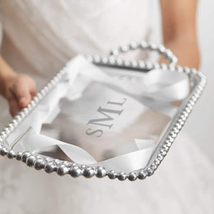 Pearled Medium Service Tray-Serving Trays and More-|-Mariposa