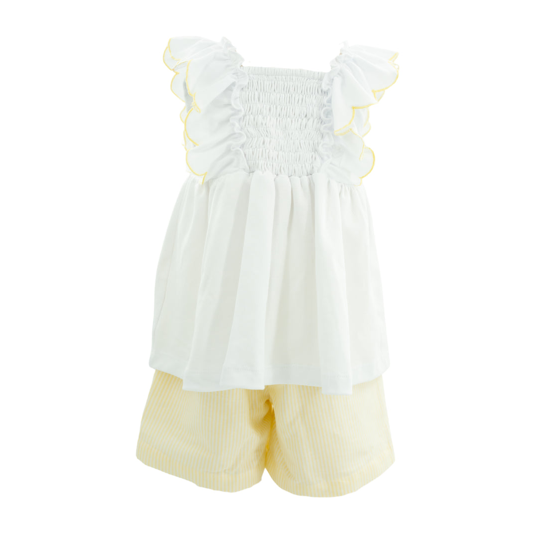 Annie Girl Set in Yellow Stripes