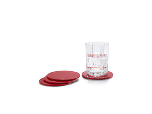 Octogone Coasters in Red, Set of 4