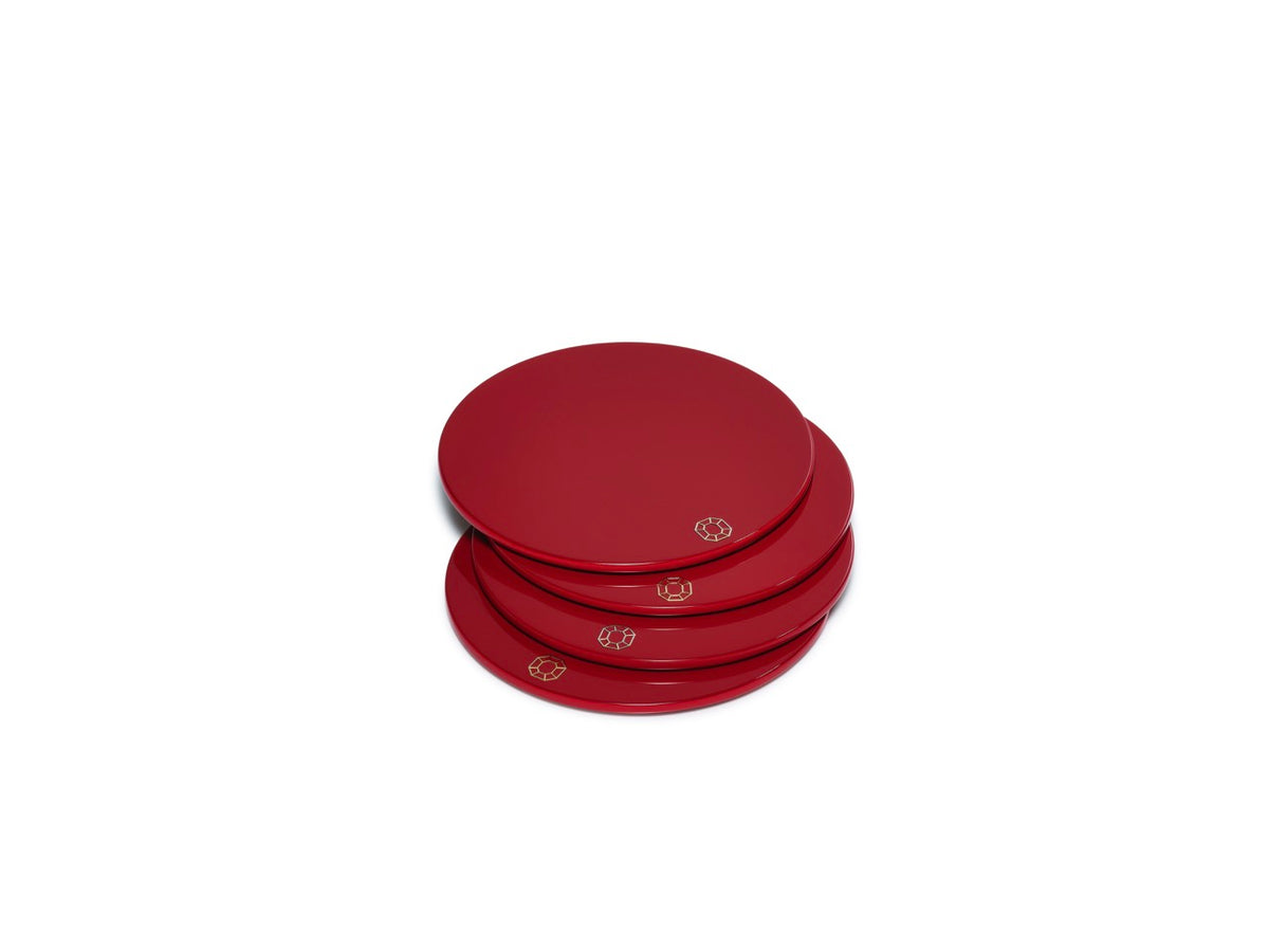 Octogone Coasters in Red, Set of 4