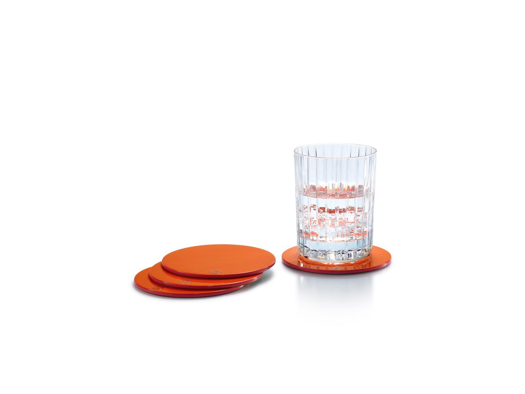 Octogone Coasters in Orange & Pink, Set of 4