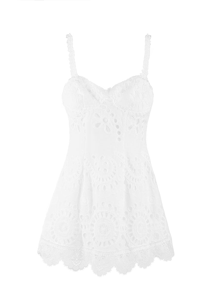 Bloom Mini Dress in White