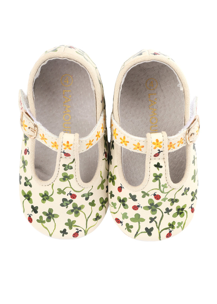 Ladybug & Clover Hand-Painted Baby Shoes