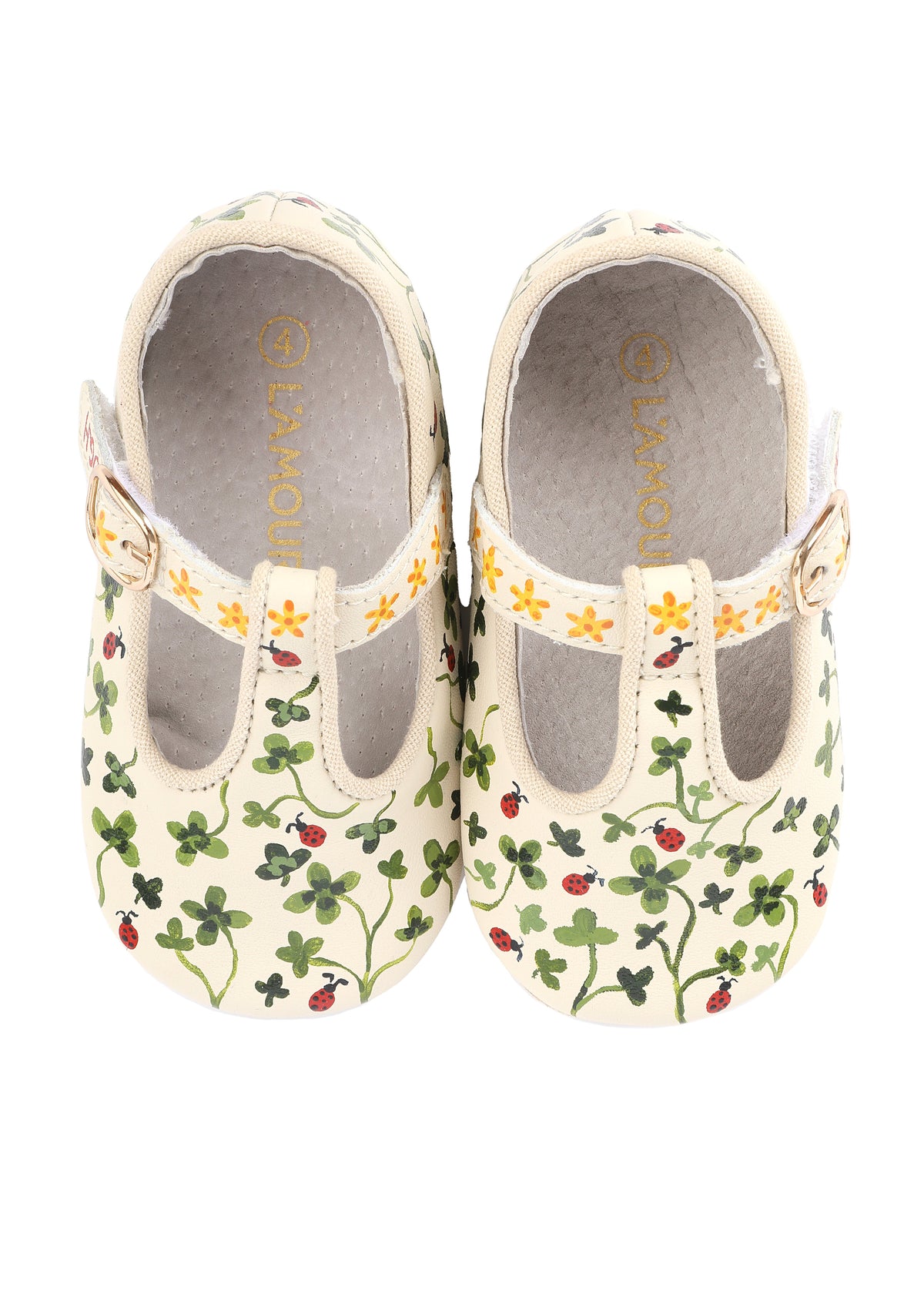 Ladybug & Clover Hand-Painted Baby Shoes