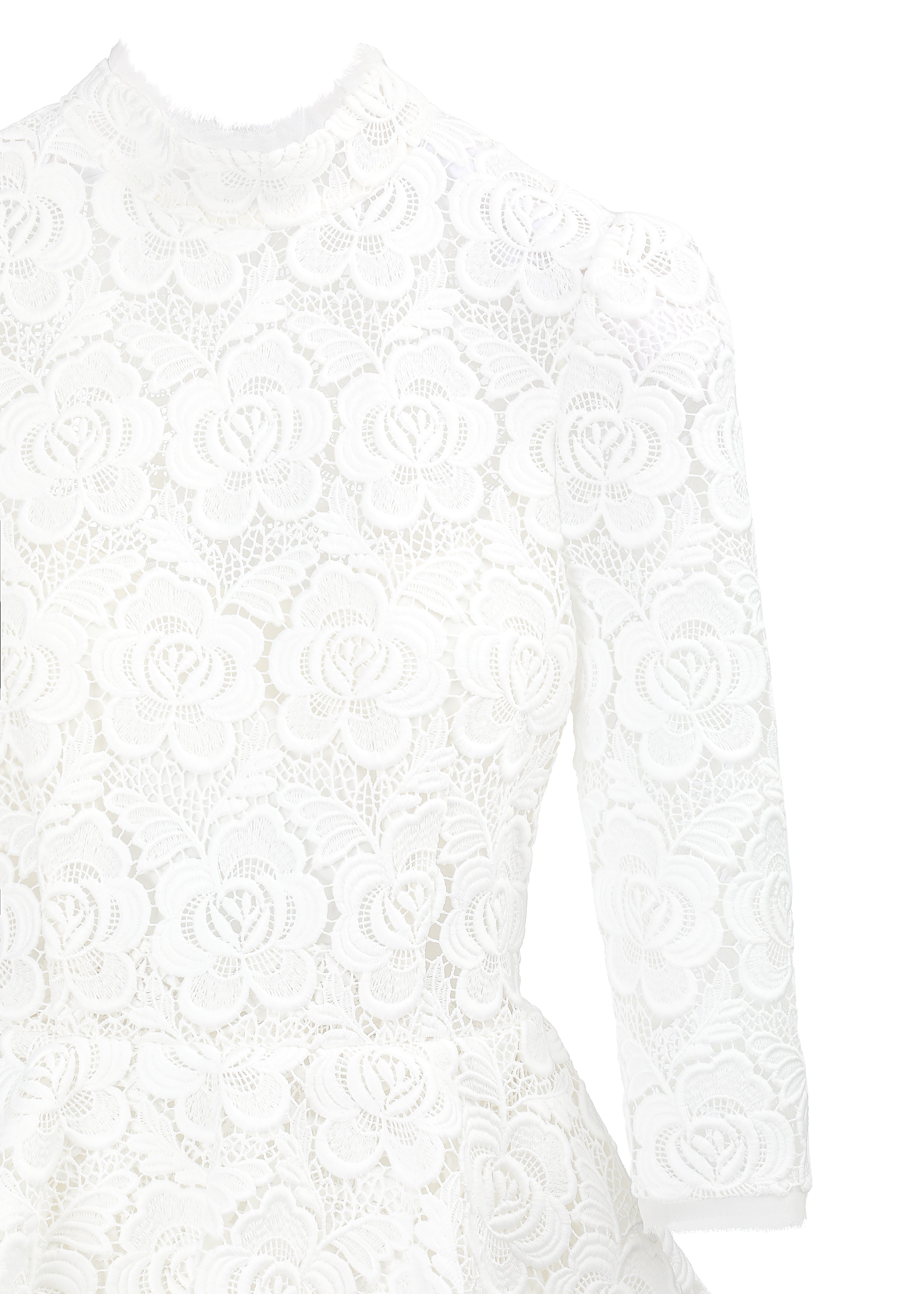 Dahlia Dress in White Guipure Lace