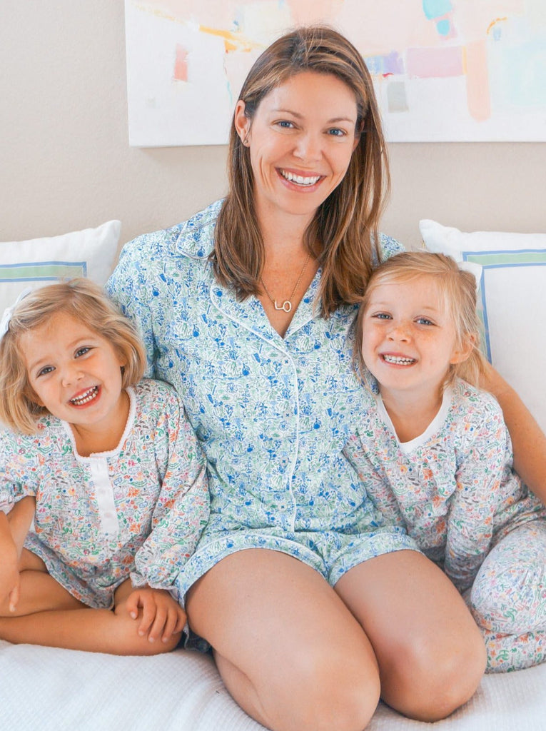 Oysters Women's Button Front Short Pajama Set
