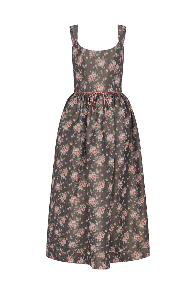 Apple Taffeta Corset Midi Dress