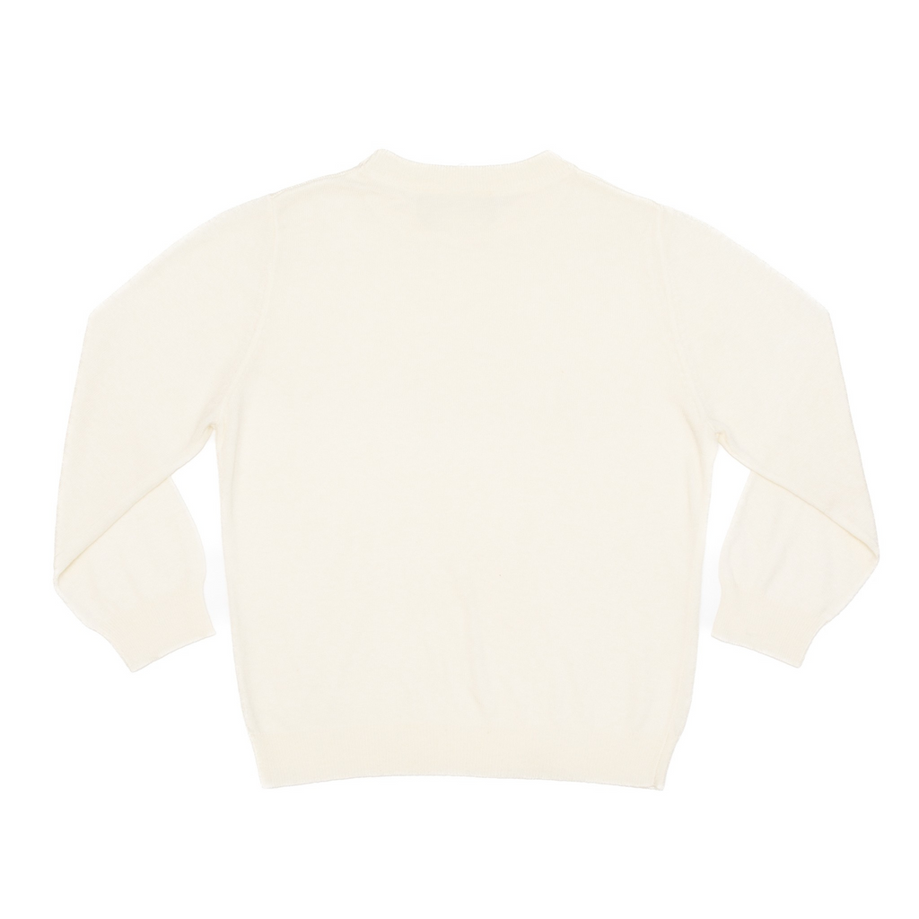 Henry Duvall boys ivory crewneck sweater, classic fall knitwear for school, holidays, and layering, cozy anti-pilling knit