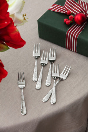Toys Delight Flatware Cake Forks in Silver, Set of 6