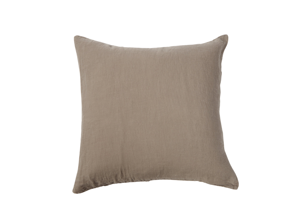 Washed Linen Cushion Cover in Smoke