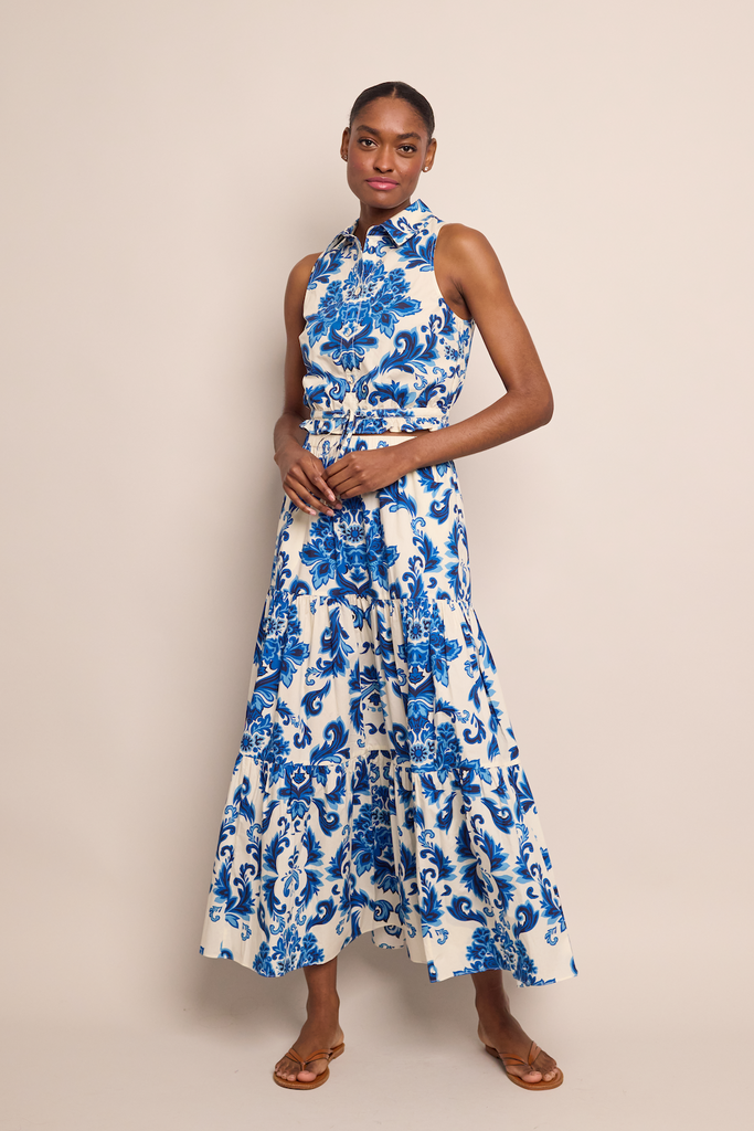 Melanie Skirt in Fiore Evening Blue