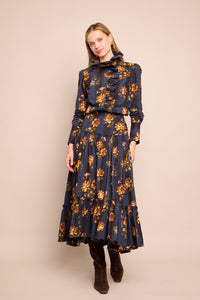 Tisbury Skirt in Amour Flora Navy