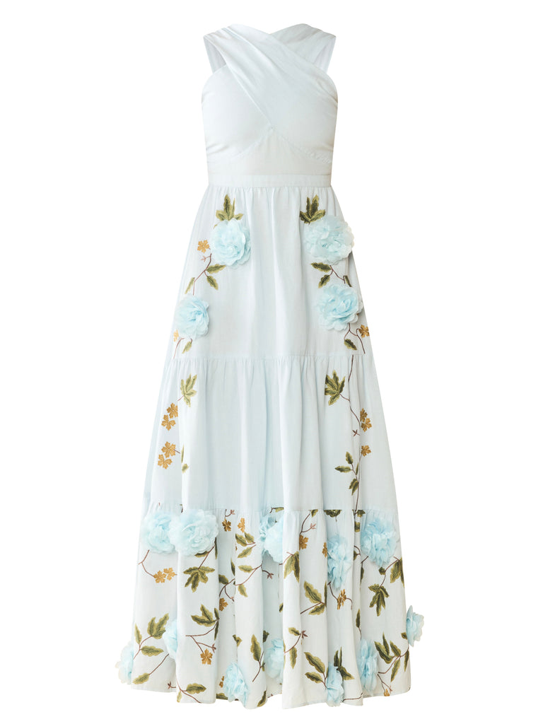 Isabel Dress in Lotus Garden Blue