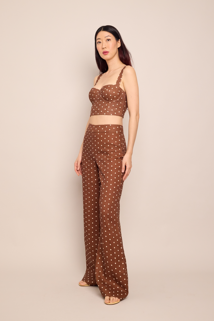 Josephine Pant in Dots Khaki
